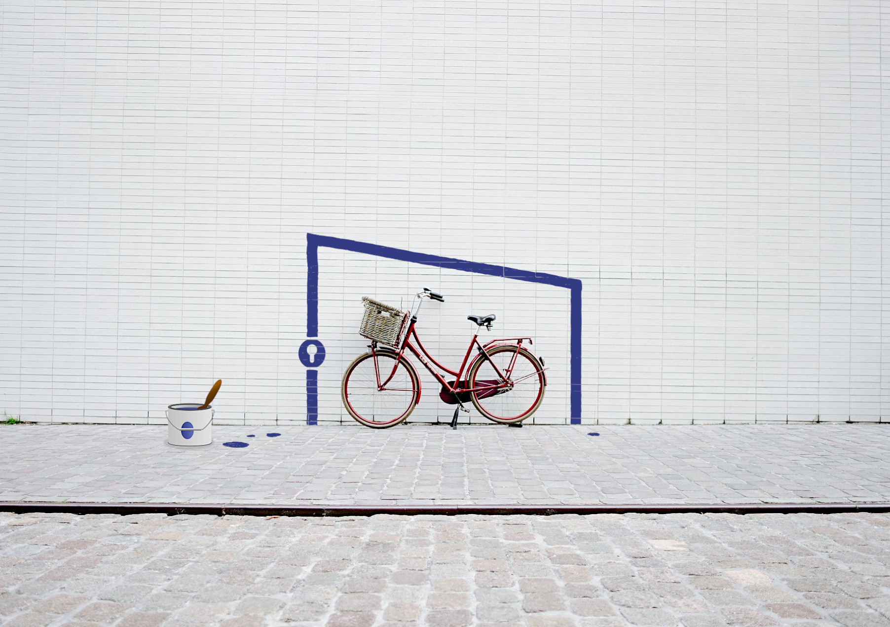 Bike within painted box