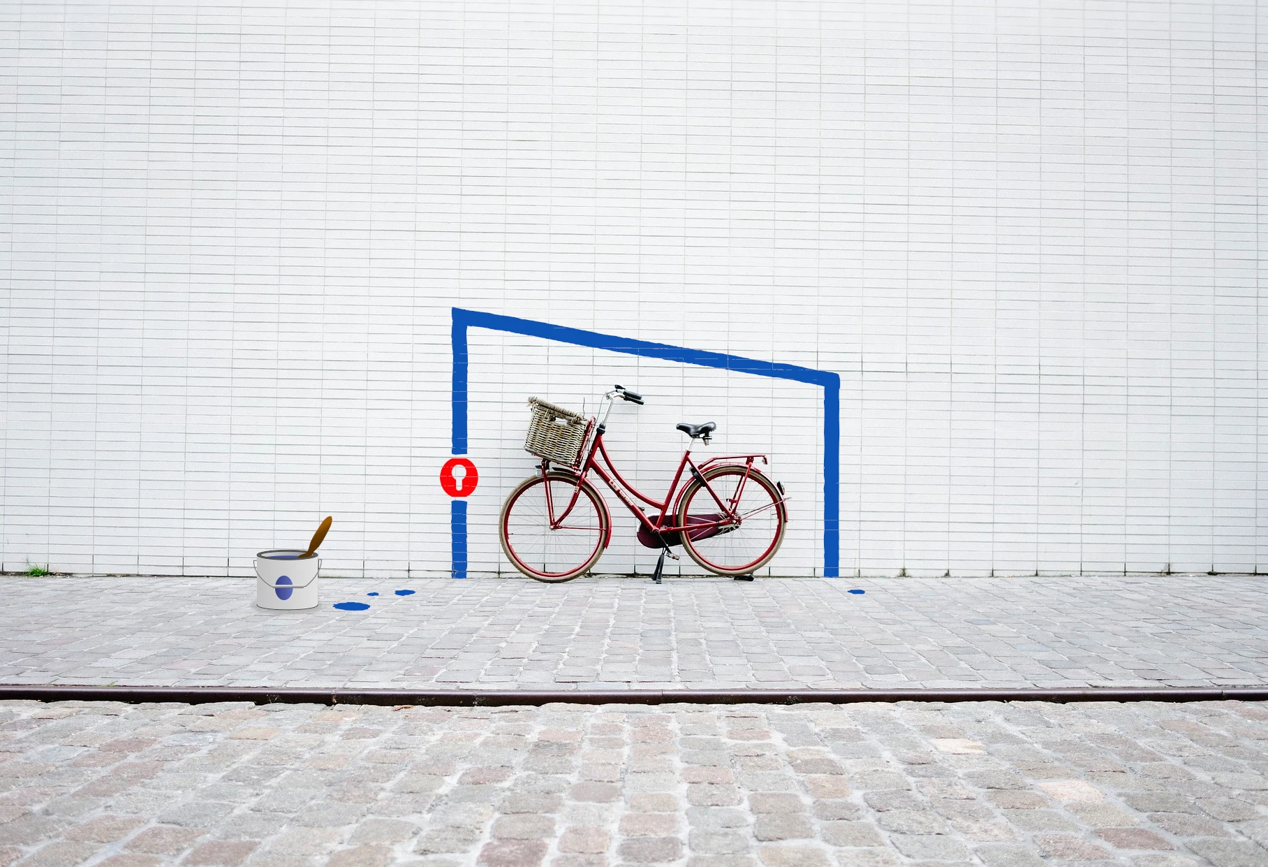 Bike within painted box